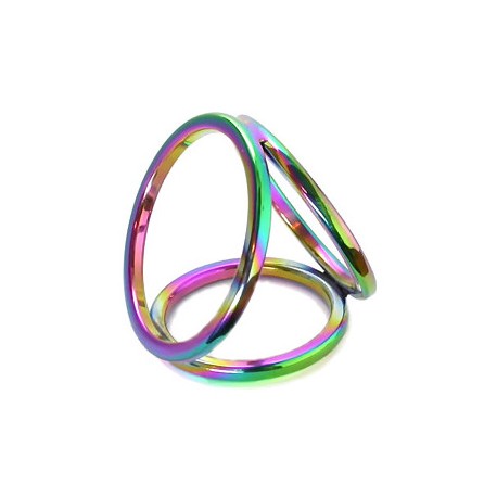 Rainbow Triple Cock Ring