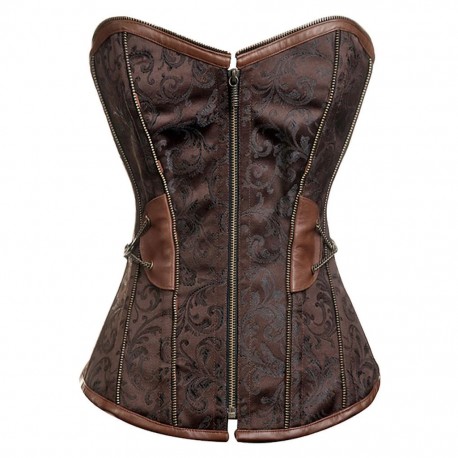 Blunt Black Steampunk Corset With Black Removable Pouch